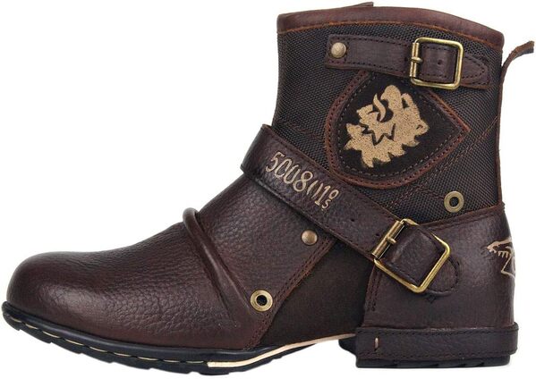 osstone Moto Botte Hommes Rivet Boot Bottes Vintage Cheville Hiver Boot Casual Cowboy Chaussures OS-5008-1-N-NS
