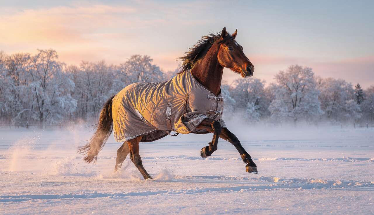 Gérer un cheval chaud en hiver : conseils et astuces