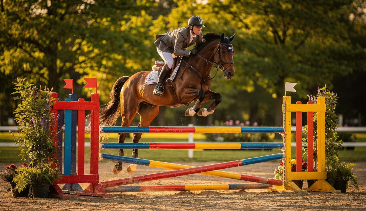 Exercices de saut d'obstacles équestres : guide complet