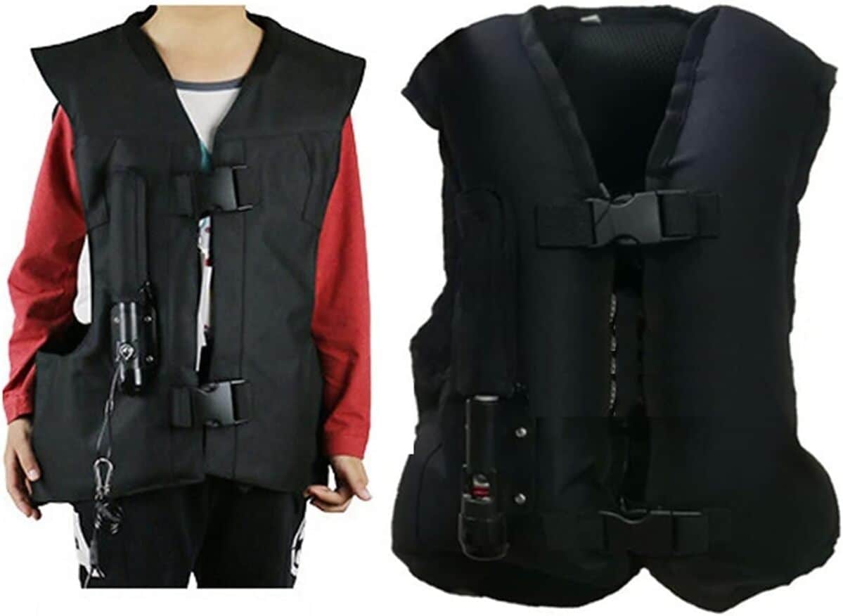 Test du gilet airbag équestre YXYMOTEFLY enfant modèle Nero taille M