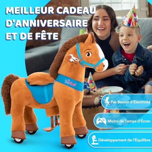 Découvrez le PonyCycle E437, le jouet idéal pour les enfants : plaisir garanti avec ce cheval à roulettes innovant et sécurisé.