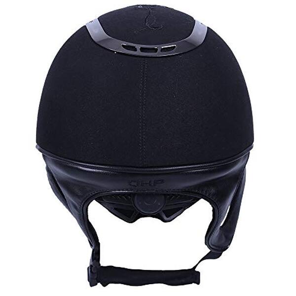 Découvrez la bombe d'équitation QHP Botanic en microfibre noir, brodée et ornée de strass, alliant style et sécurité. Évaluez ses performances et son esthétique unique dans notre test complet.