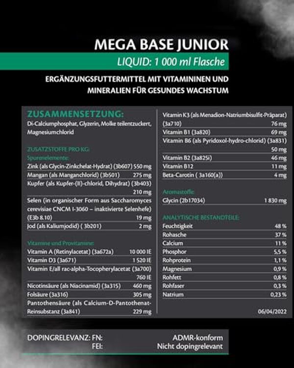 Découvrez l'analyse complète d'Equistro Mega Base Junior, un complément conçu pour favoriser l'équilibre nutritionnel des poulains dès leur jeune âge.