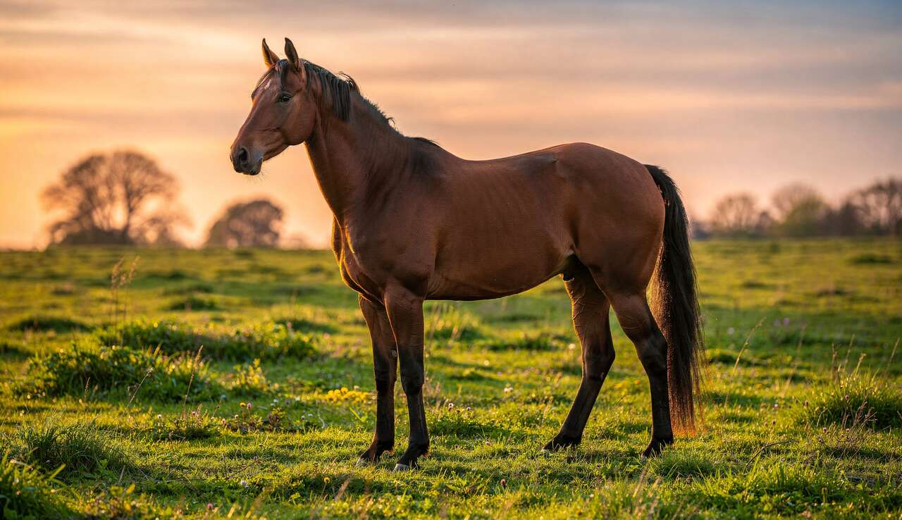 Races de chevaux &agrave; robe bai