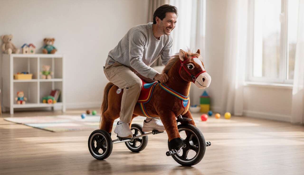 Test du PonyCycle Y376 : le meilleur poney à bascule à roues pour enfants