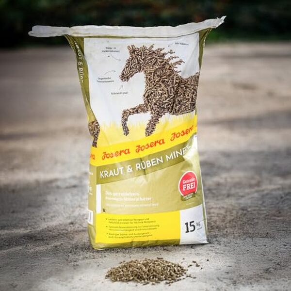 Découvrez l'efficacité du minéral Josera Kraut & Rüben pour chevaux sensibles : améliorez la santé digestive et le bien-être de votre animal avec cet aliment premium testé pour vous