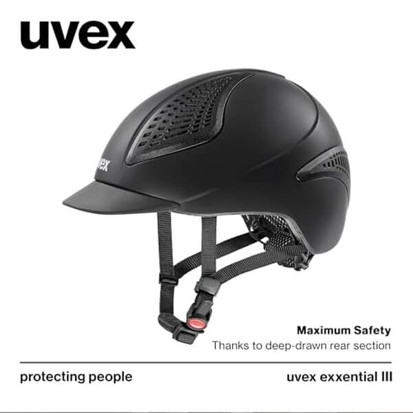 Découvrez notre test du casque d'équitation uvex Exxential III, un modèle léger et parfaitement ajustable pour tous les cavaliers. Performance et sécurité garanties.