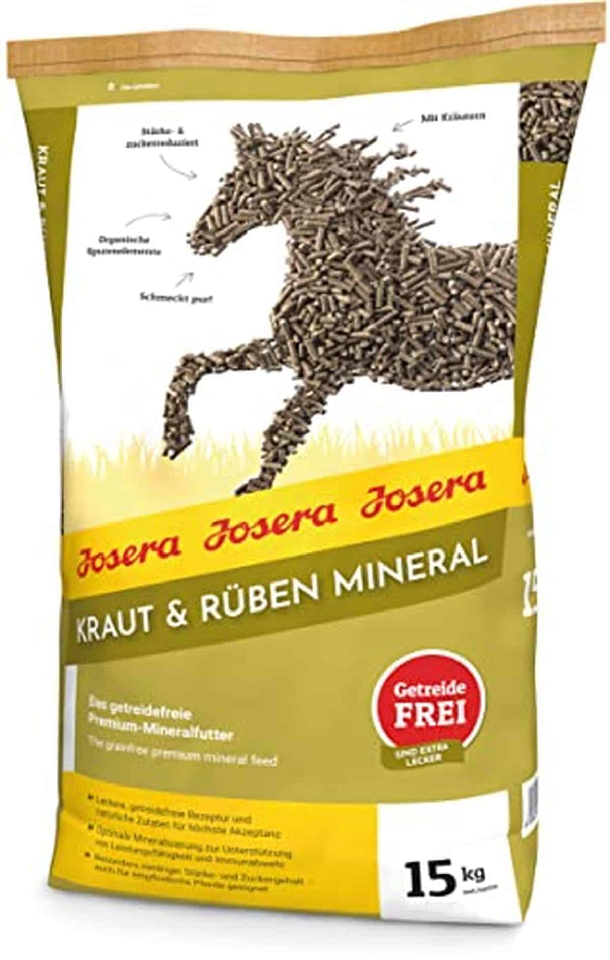 Test de l'aliment premium Josera Kraut & Rüben Mineral pour chevaux sensibles