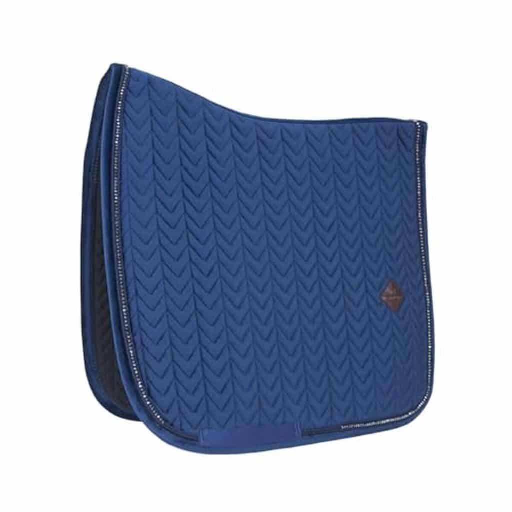 Avis : tapis de selle Full navy en velours pour dressage