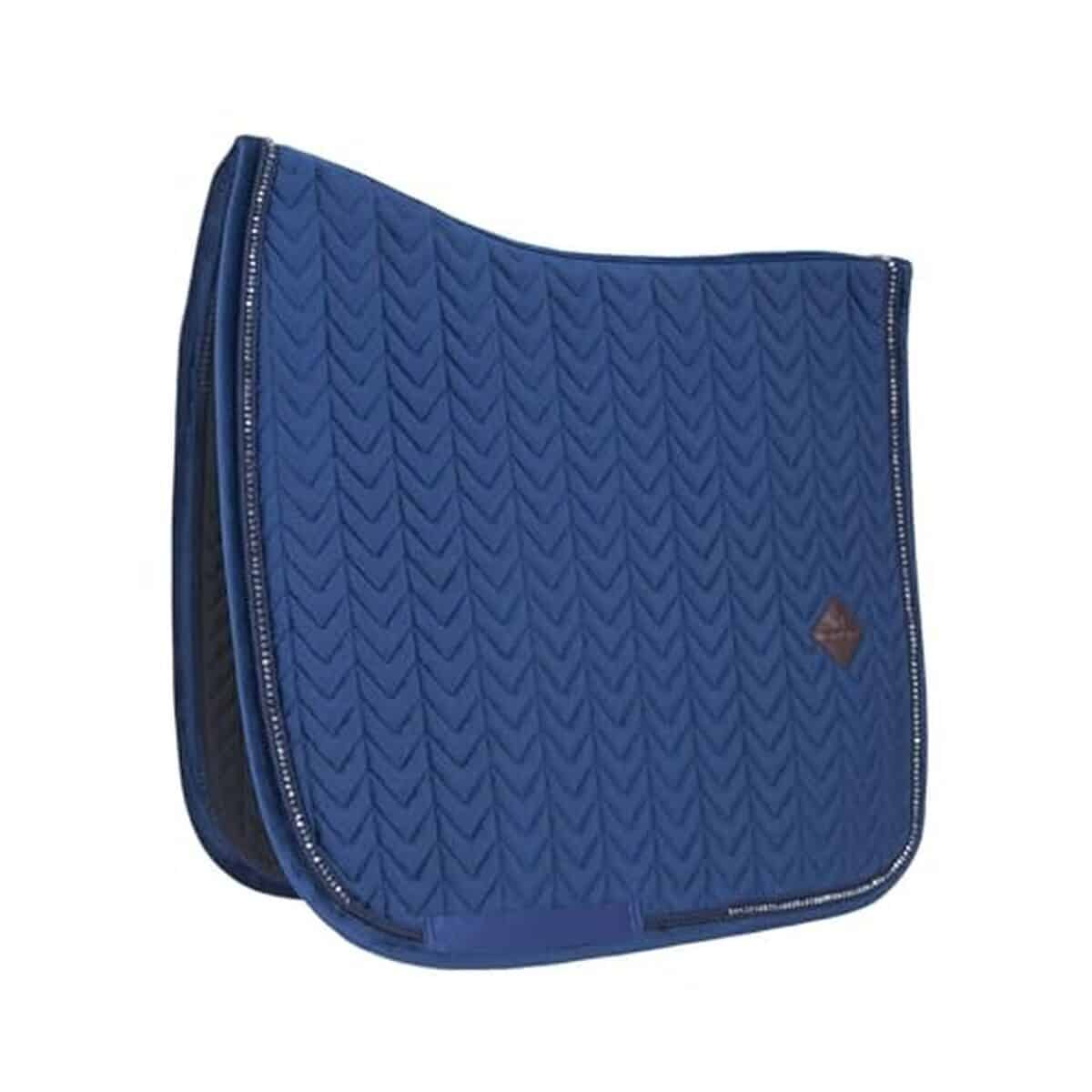 Avis : tapis de selle Full navy en velours pour dressage