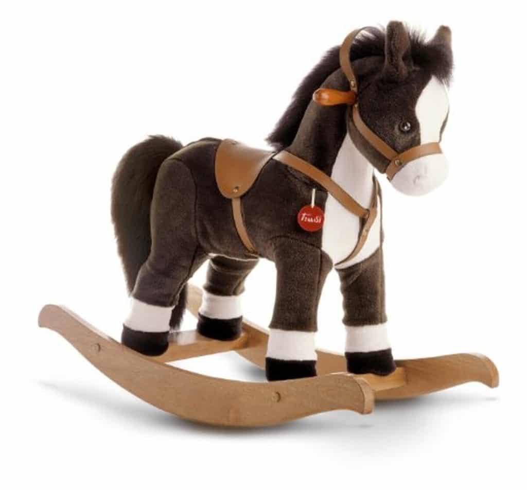 Test du cheval à enfourcher Trudi 29708 : un jouet à bascule en peluche pour enfants