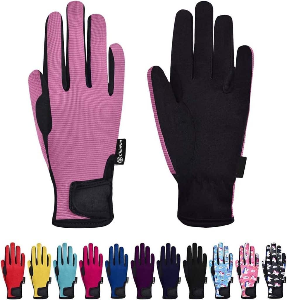 Test : gants d'équitation ChinFun pour enfants taille S rose
