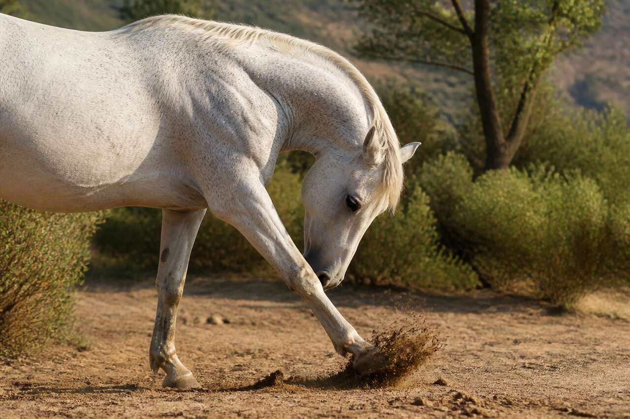 Pourquoi le cheval gratte-t-il le sol ?