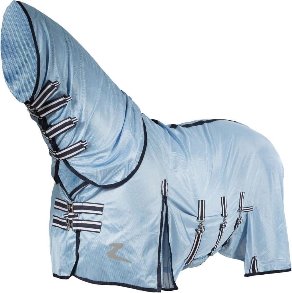 Test : couverture anti-mouches légère HORZE Freja Combo 155 bleu