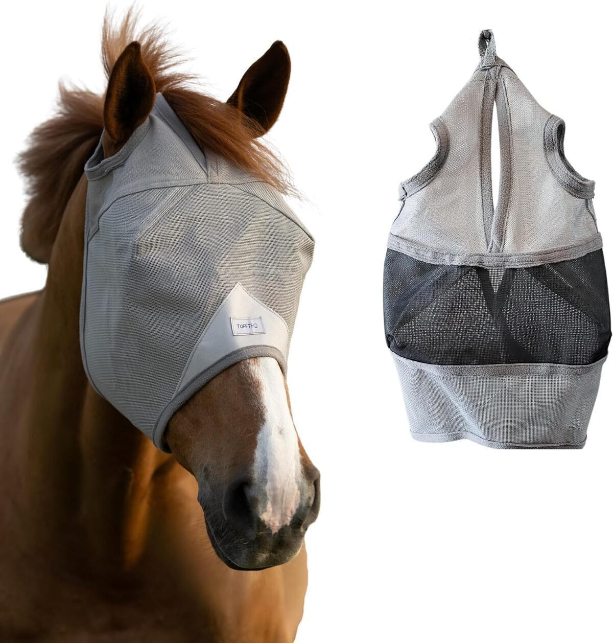 Test du masque anti-mouches cheval T.  M/L visière intégrée