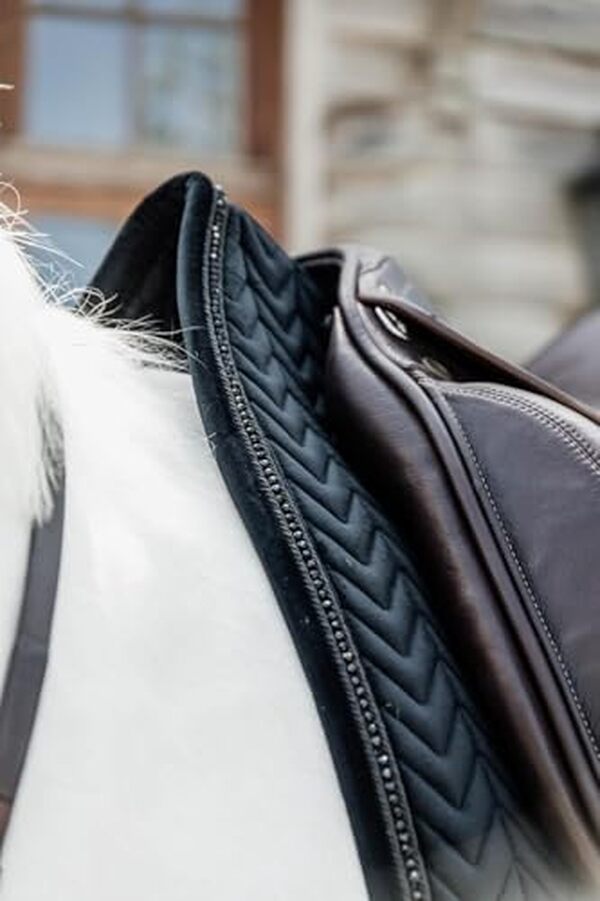 Découvrez notre test complet du tapis de selle Full noir velours dressage: qualité, confort et performance pour votre cheval de dressage.