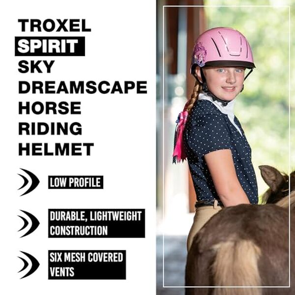 Découvrez notre test complet du casque d'équitation Troxel Spirit sky dreamscape taille S : sécurité, confort et design pour cavaliers exigeants.