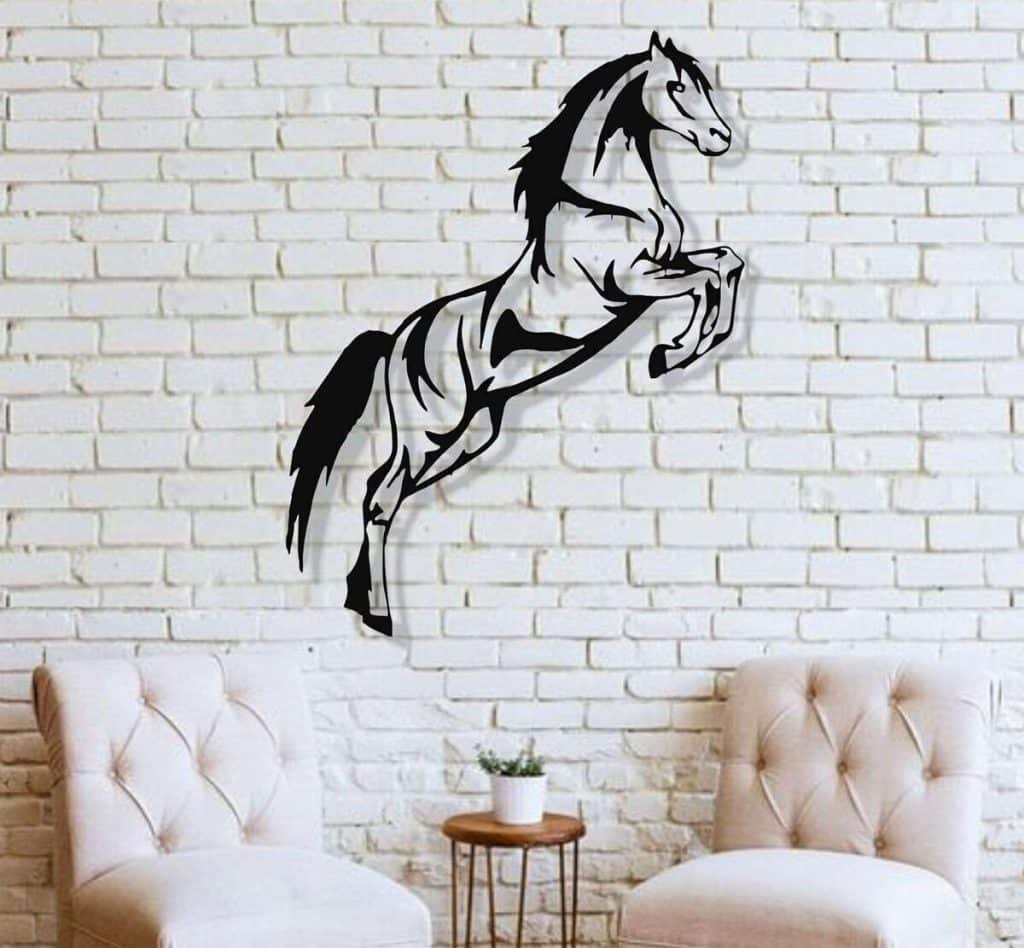Avis sur la décoration murale Dekadron Cheval 43x101cm noir