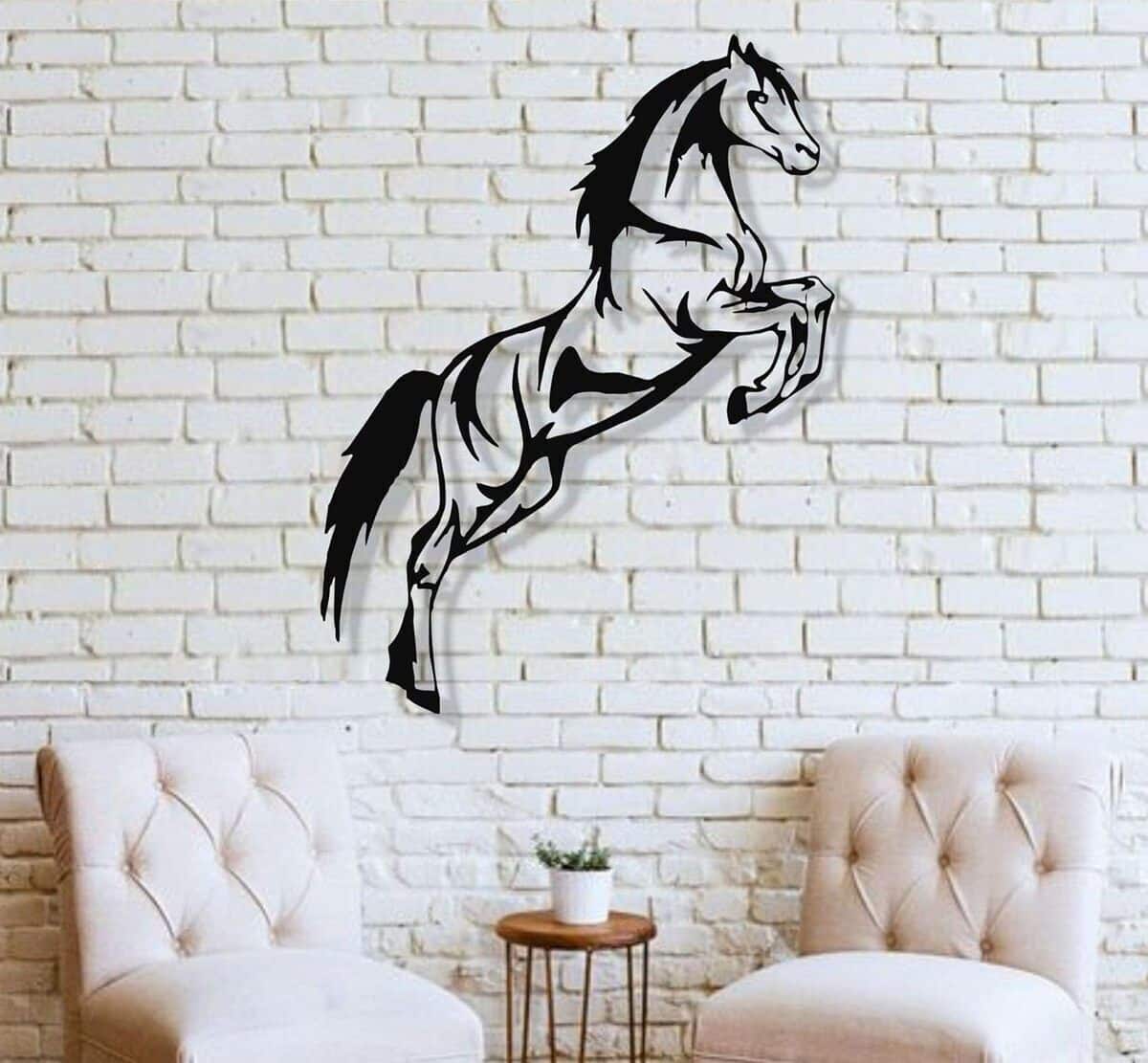 Avis sur la décoration murale Dekadron Cheval 43x101cm noir