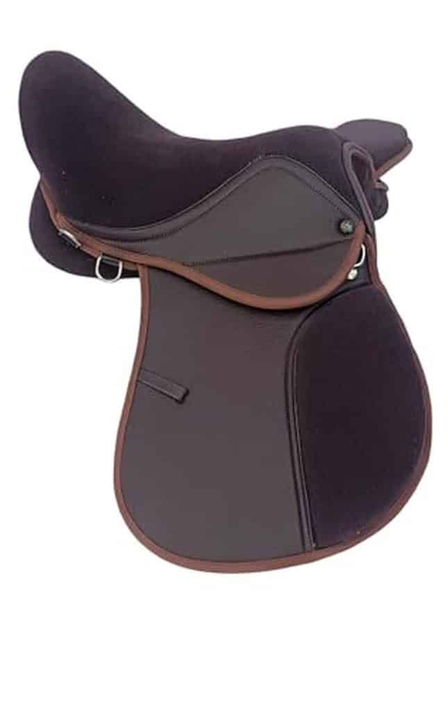 Test de la selle synthétique Aces Equine 40, 6 cm noir et marron