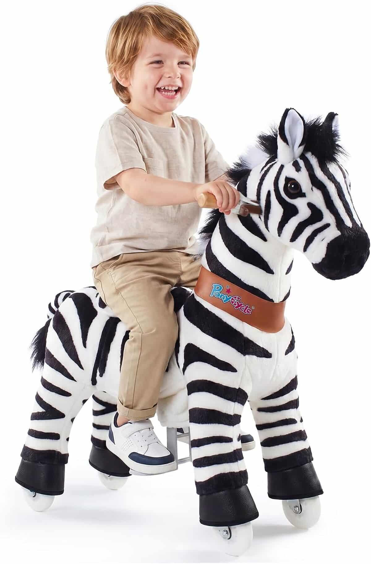 Test du jouet mécanique zèbre PonyCycle Ux368 pour enfants 3-4 ans