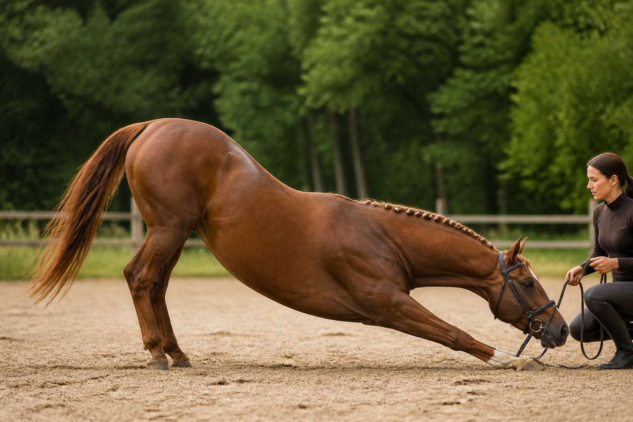 Travailler son cheval en attitude basse : maintenir l'équilibre