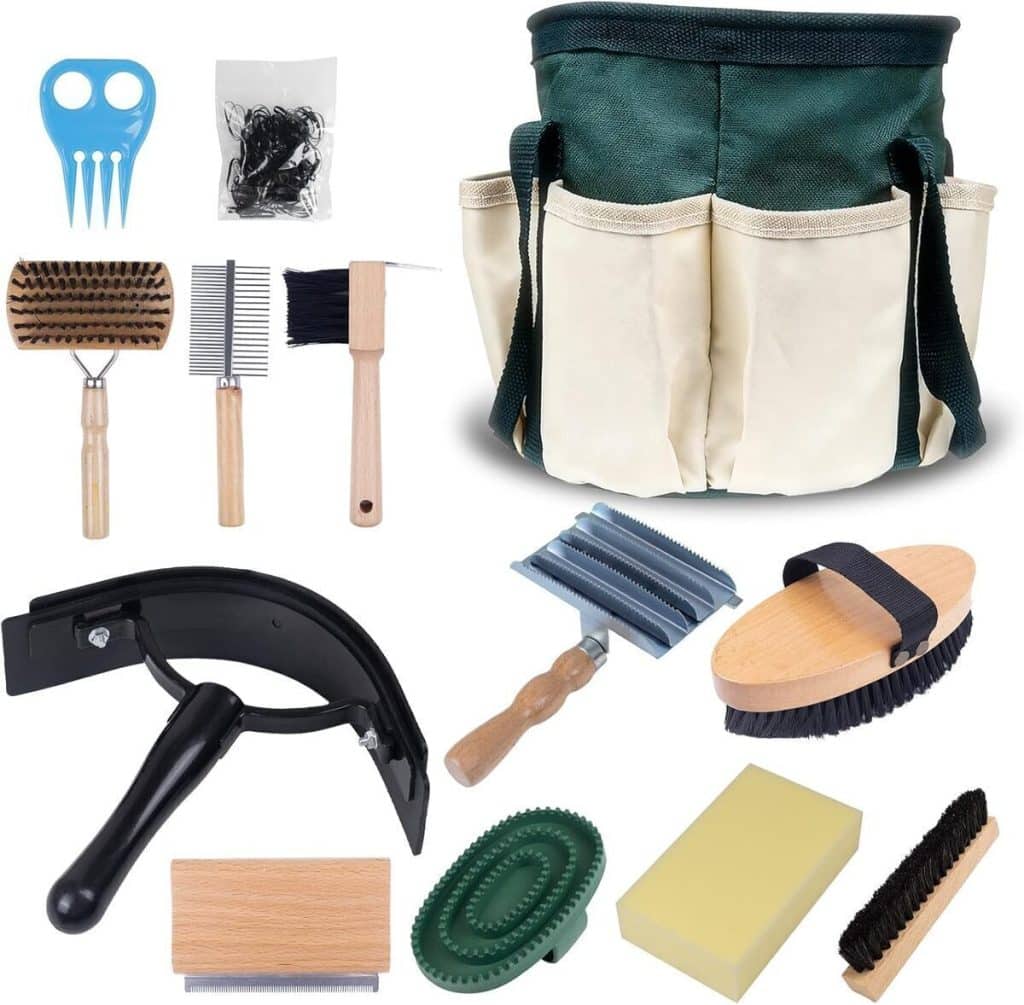 Test : kit de toilettage pour chevaux en bois - 13 pièces de soin respectueux