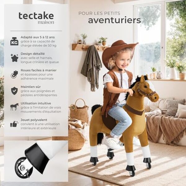 Découvrez notre test complet du cheval à bascule Tectake, le poney roulotte idéal pour les enfants. Avis, caractéristiques et conseils d'achat.